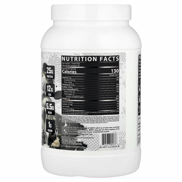 Nutrex Research, IsoFit® Protein, десертный изолят премиального качества, печенье и сливки, 1050 г (2,3 фунта)