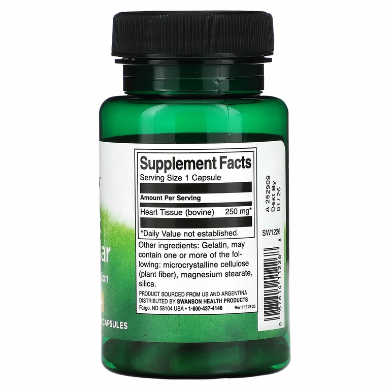 Swanson, Heart Glandular, 250 мг, 60 капсул
