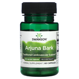 Swanson, Кора арджуны, 40 мг, 60 капсул (Товар снят с продажи) 