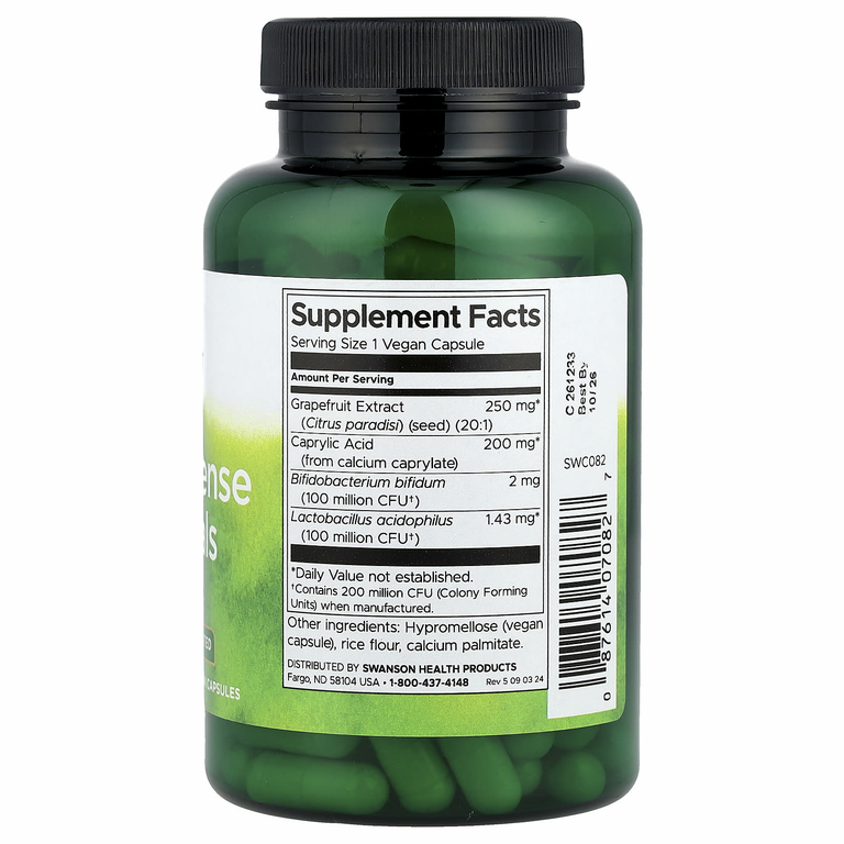 Swanson, Essentials для защиты от дрожжей, 120 веганских капсул