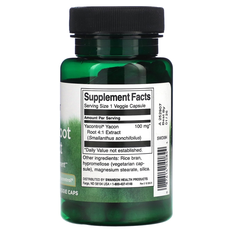 Swanson, Экстракт корня якона, 90 вегетарианских капсул (Товар снят с продажи) 