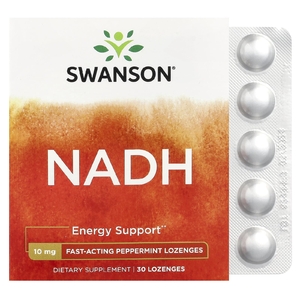Swanson Vitamins, NADH, перечная мята, 10 мг, 30 пастилок