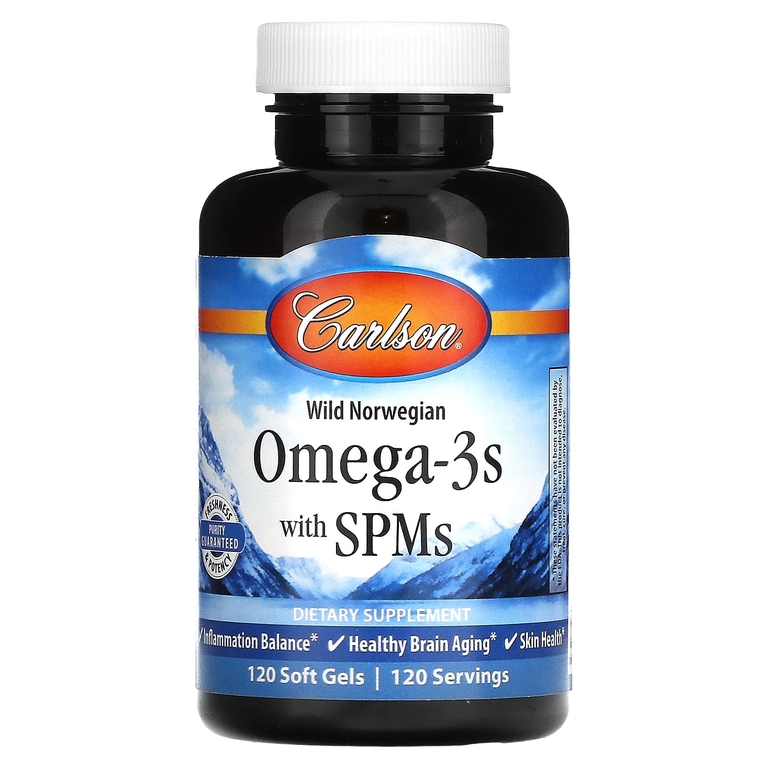 Carlson, Омега-3 с SPM, 120 мягких таблеток (Товар снят с продажи) 