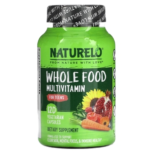 NATURELO, Мультивитамины из цельных продуктов для подростков, 120 вегетарианских капсул