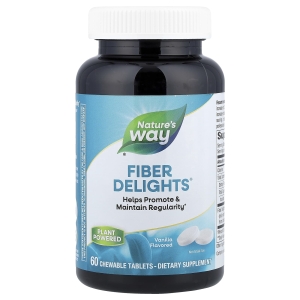 Nature's Way, Fiber Delights®, с ванильным вкусом, 60 жевательных таблеток (2,2 г в 1 таблетке) (Товар снят с продажи) 