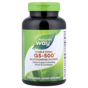 Nature's Way, GS-500™, сульфат глюкозамина, стабильная форма, 240 капсул (0,5 г в 1 капсуле) (Товар снят с продажи) 