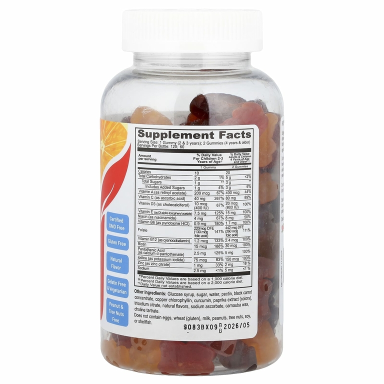 Doctor's Finest, мультивитаминный комплекс для детей с витаминами B6, B12 и цинком, фруктовое ассорти, 120 жевательных таблеток с пектином