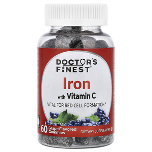 Doctor's Finest, Железо с витамином C, виноград, 60 жевательных таблеток