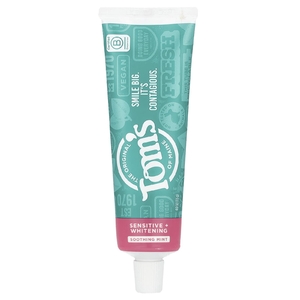 Tom's of Maine, Sensitive + Whitening, зубная паста для чувствительных зубов, без фтора, успокаивающая мята, 113 г (4 унции)