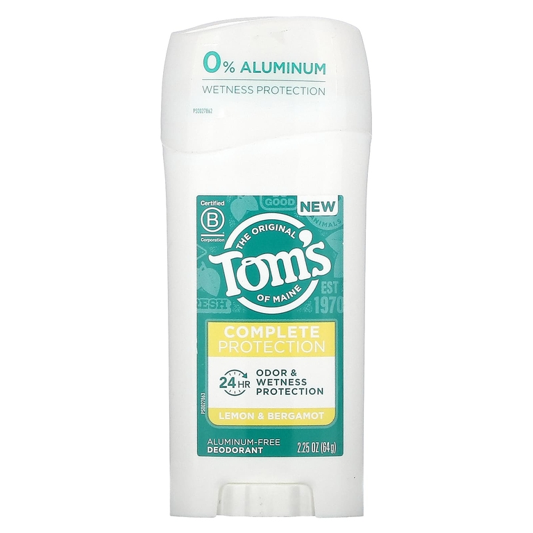 Toms of Maine, Дезодорант без алюминия, лимон и бергамот, 64 г (2,25 унции)