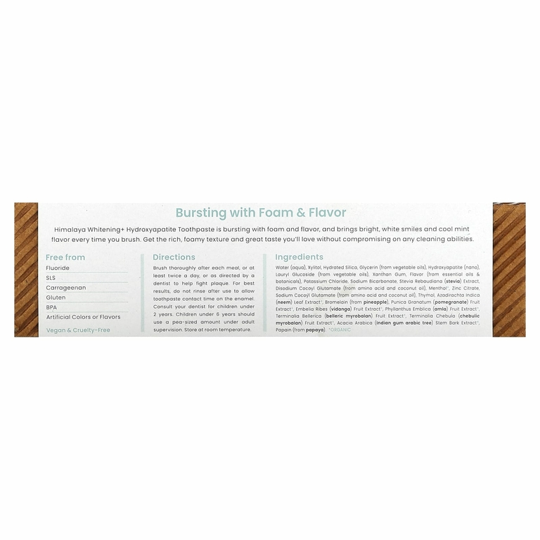 Himalaya, Отбеливающая зубная паста с гидроксиапатитом, мята, 113 г (4 унции)