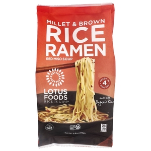 Lotus Foods, Рамен из проса и коричневого риса, красный мисо-суп, 80 г (2,8 унции)