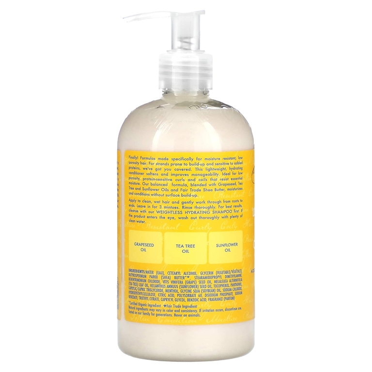 SheaMoisture, Невесомый увлажняющий кондиционер с низкой пористостью, масло виноградных косточек и чайного дерева, 384 мл (13 жидк. унц.)