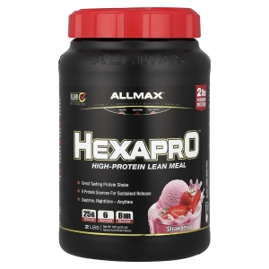 ALLMAX, Hexapro™, высокопротеиновая нежирная мука, со вкусом клубники, 907 г (2 фунта) (Товар снят с продажи) 
