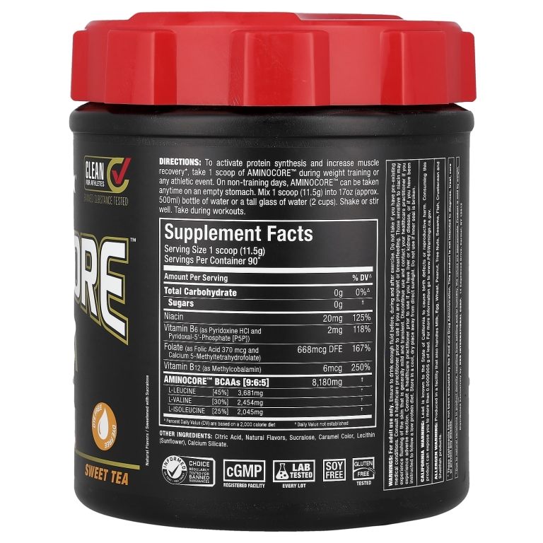 ALLMAX, AMINOCORE™ BCAA, со вкусом сладкого чая, 1035 г (2,28 фунта) (Товар снят с продажи) 
