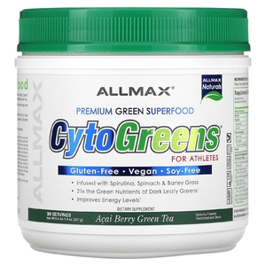ALLMAX, CytoGreens®, зеленый суперфуд премиального качества для спортсменов, ягоды асаи и зеленый чай, 267 г (0,6 фунта)