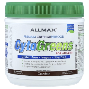 ALLMAX, CytoGreens®, зеленый суперфуд премиального качества для спортсменов, со вкусом шоколада, 345 г (2,2 унции) (Товар снят с продажи) 