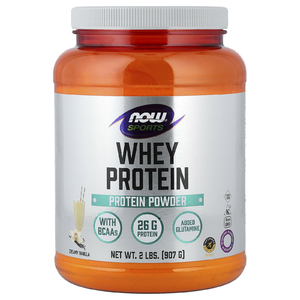 NOW Foods, Sports, сывороточный протеин в порошке, сливочная ваниль, 907 г (2 фунта)