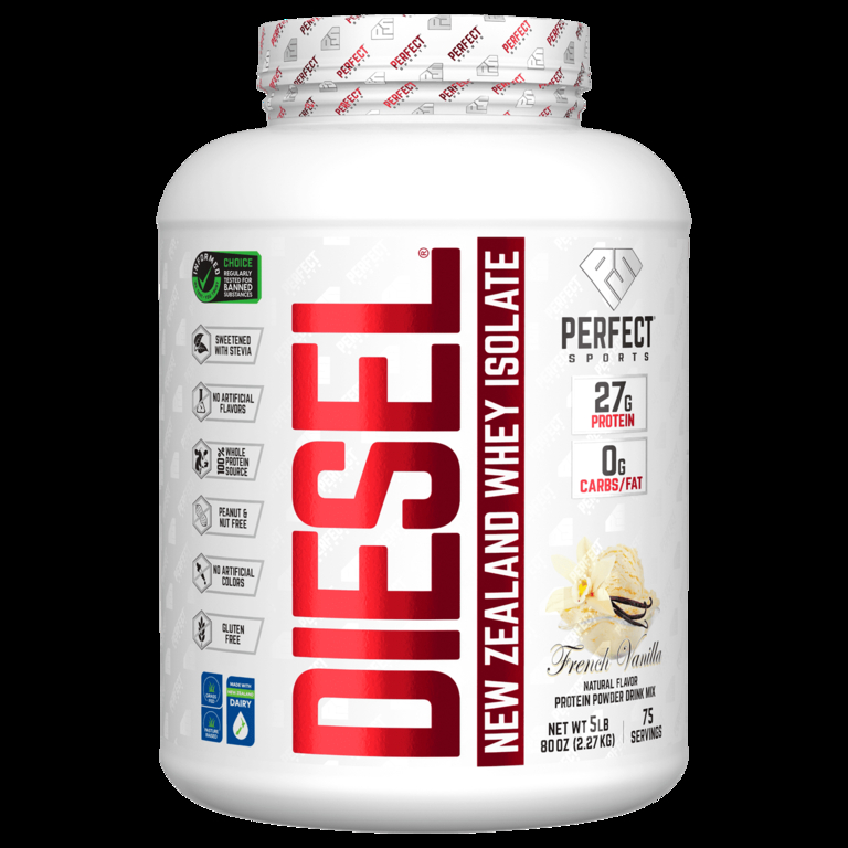 PERFECT Sports, Diesel, изолят новозеландской сыворотки, французская ваниль, 2,27 кг (5 фунтов)