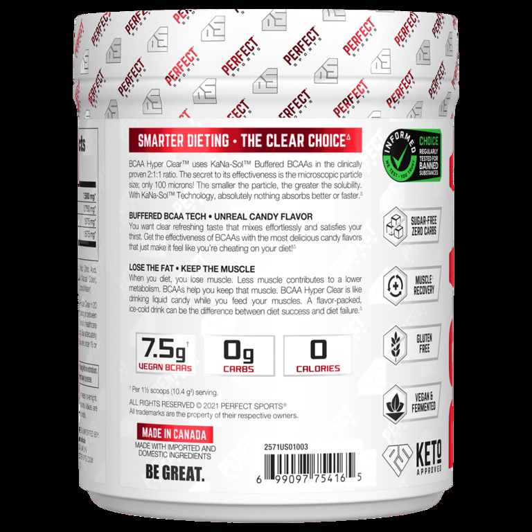 PERFECT Sports, BCAA Hyper Clear, персиковые кольца насыщенного цвета, 310 г (10,9 унции)