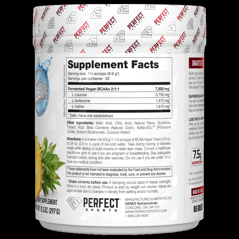 PERFECT Sports, BCAA Hyper Clear, гавайский ананас с насыщенным вкусом, 297 г (10,5 унции)