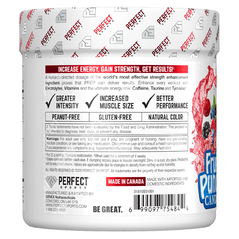PERFECT Sports, iPrep, Advanced Pre-Workout, фруктовый пунш, 300 г (10,6 унции)