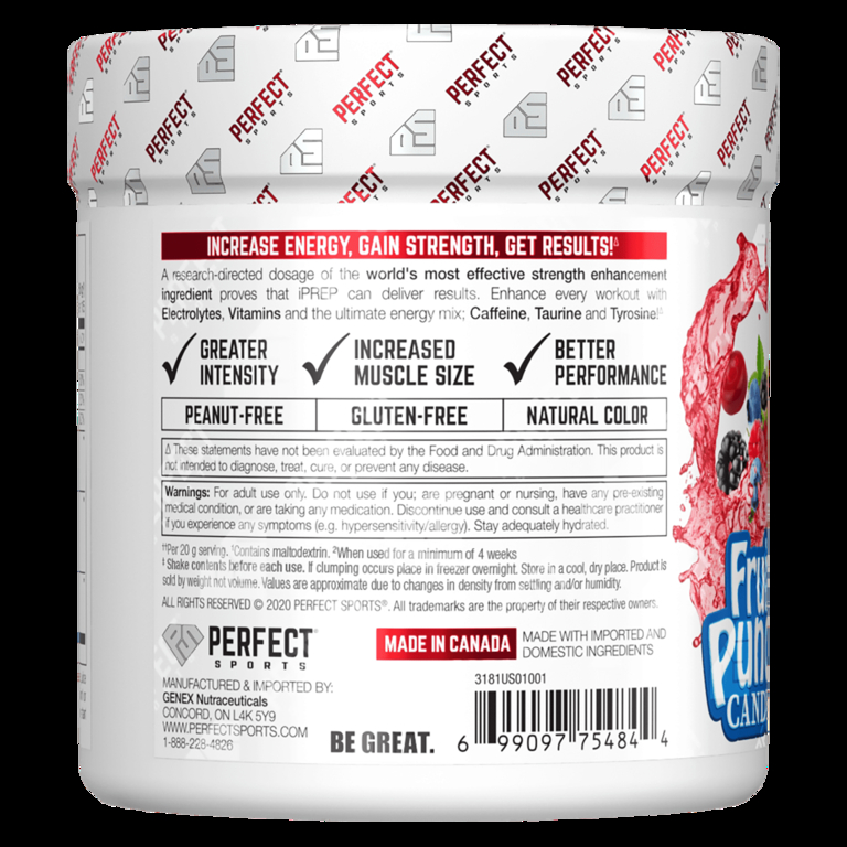 PERFECT Sports, iPrep, Advanced Pre-Workout, фруктовый пунш, 300 г (10,6 унции)