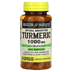 Mason Natural, Куркума с BioPerine, 1000 мг, 60 капсул (Товар снят с продажи) 