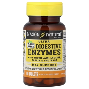 Mason Natural, Растительные ультрапищеварительные ферменты, 60 таблеток