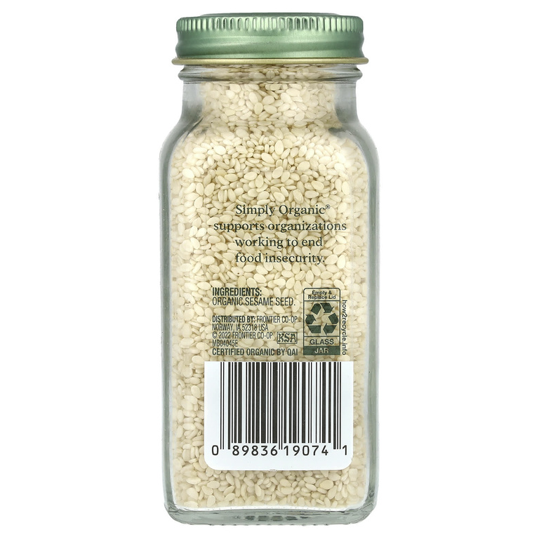 Simply Organic, Семена кунжута, 91 г (3,21 унции)