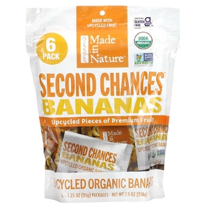 Made in Nature, Second Chances Bananas, переработанные органические бананы, 6 пакетиков по 35 г (1,25 унции) (Товар снят с продажи) 