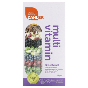 Zahler, Multivitamin Brainfood, ежедневная мультивитаминная добавка для поддержки памяти и концентрации, с NeuroFactor и ежовиком гребенчатым, 60 капсул (Товар снят с продажи) 
