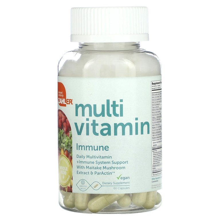 Zahler, Multivitamin Immune, ежедневная мультивитаминная добавка для укрепления иммунитета с грибом-бараном и ParActin, 60 капсул (Товар снят с продажи) 