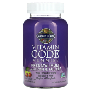 Garden of Life, Vitamin Code, жевательные таблетки для беременных, мультивитамины с железом и фолатом, вишневый лимонад, 90 жевательных таблеток