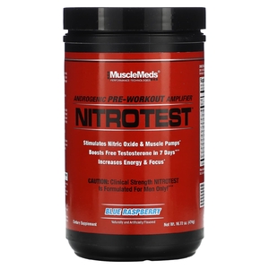 MuscleMeds, Nitrotest, андрогенный усилитель перед тренировкой, голубая малина, 474 г (16,72 унции)
