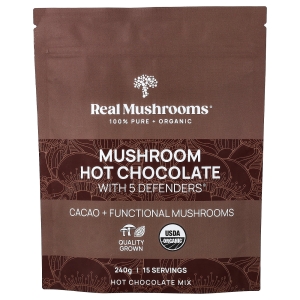 Real Mushrooms, горячий шоколад с грибами и 5 Defenders®, 240 г (Товар снят с продажи) 