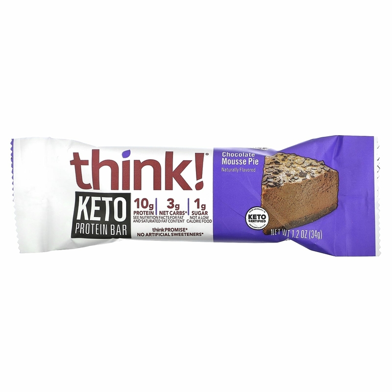 Think !, Delight Protein Bar, протеиновый батончик, шоколадный муссовый торт, 5 шт. по 34 г (1,2 унции)