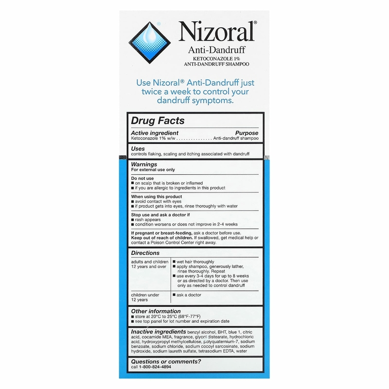 Nizoral, Шампунь против перхоти, Clean Fresh, 200 мл (7 жидк. унц.)