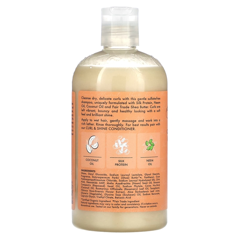 SheaMoisture, Curl & Shine, шампунь, кокос и гибискус, 384 мл (13 жидк. унц.)