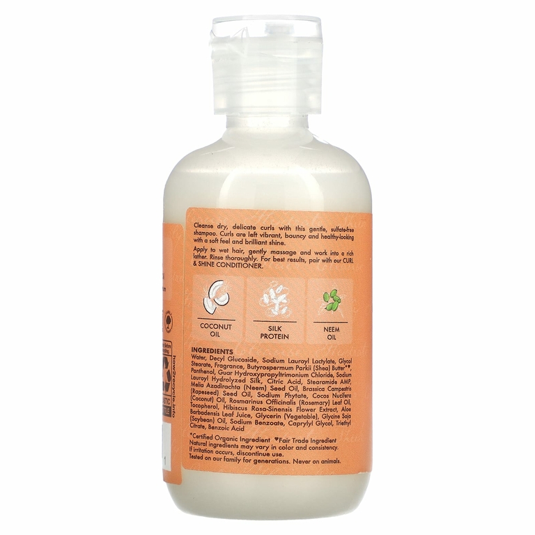 SheaMoisture, Curl & Shine Shampoo, для густых вьющихся волос, кокос и гибискус, 95 мл (3,2 жидк. унц.)