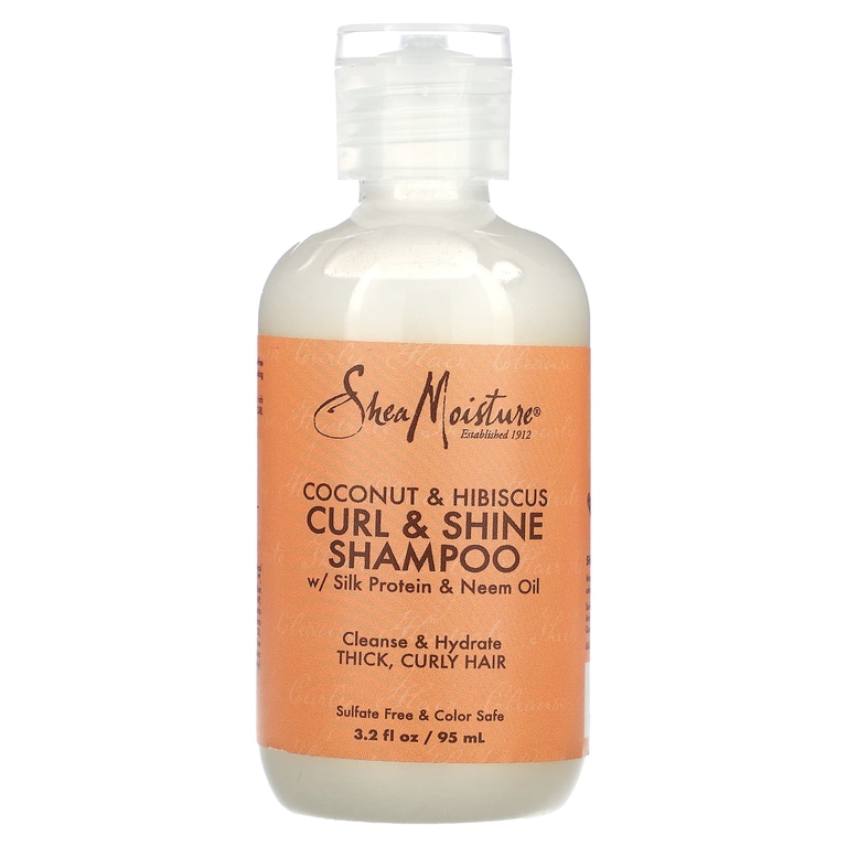 SheaMoisture, Curl & Shine Shampoo, для густых вьющихся волос, кокос и гибискус, 95 мл (3,2 жидк. унц.)