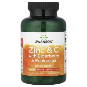 Swanson Vitamins, цинк и витамин C с бузиной и эхинацеей, апельсином и лимоном, 200 пастилок (Товар снят с продажи) 