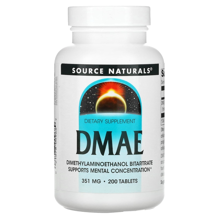 Source Naturals, ДМАЭ, 351 мг, 200 таблеток