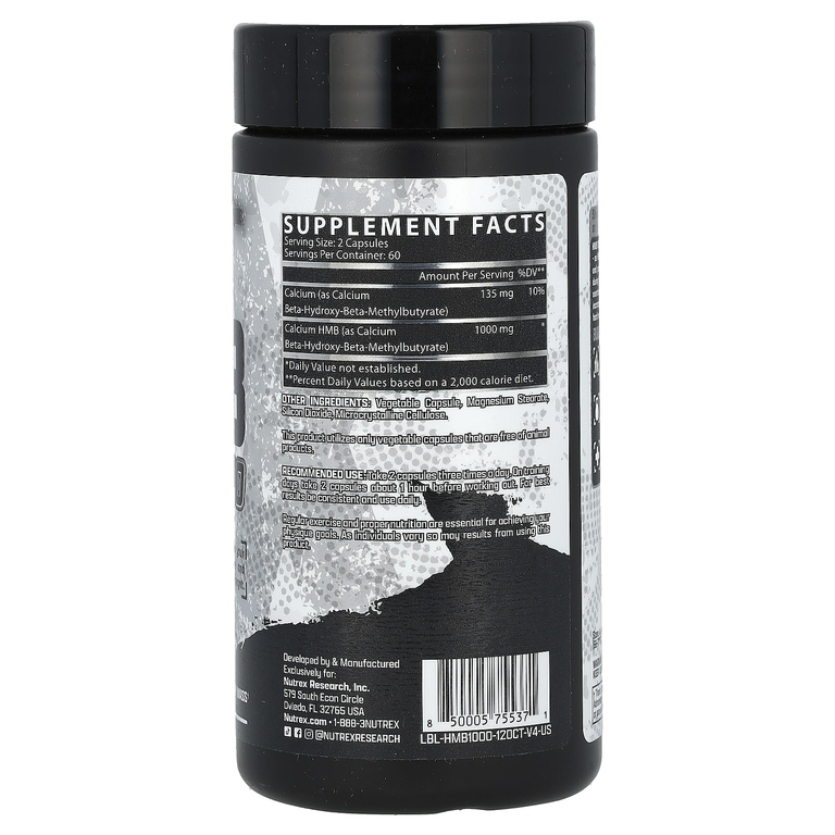 Nutrex Research, Black Series, HMB 1000`` 120 черных капсул
