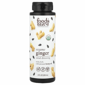 Foods Alive, органическая заправка для салата с конопляным маслом, азиатский имбирь, 236 мл (8 жидк. унций) (Товар снят с продажи) 