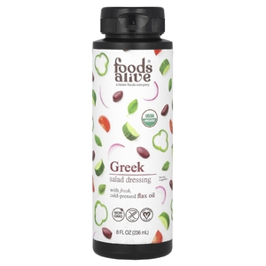 Foods Alive, органическая заправка для салата с льняным маслом, греческая, 236 мл (8 жидк. унций) (Товар снят с продажи) 