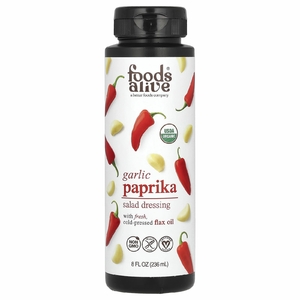 Foods Alive, Органическая заправка для салатов, чесночная и паприка, 236 мл (8 жидк. унц.) (Товар снят с продажи) 