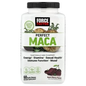 Force Factor, Perfect Maca®, темная вишня, 60 жевательных таблеток