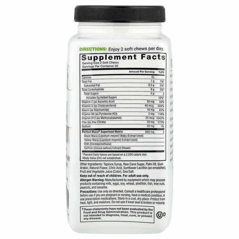 Force Factor, Perfect Maca®, темная вишня, 60 жевательных таблеток