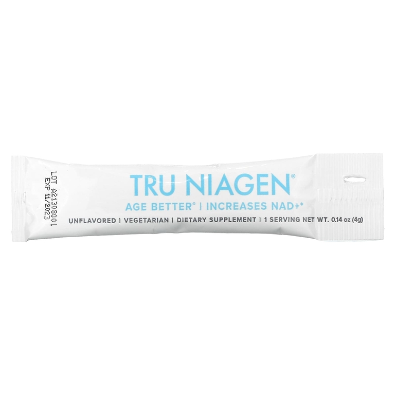 Tru Niagen, увеличение содержания НАД+, никотинамид рибозид, без добавок, 30 пакетиков по 4 г (0,14 унции)